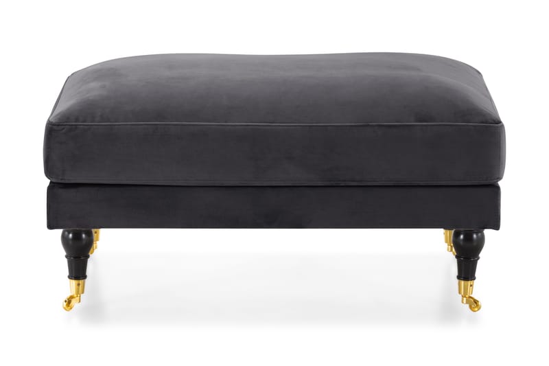 Andrew Fotpall Sammet - Mörkgrå/Mässing - Möbler - Stolar & fåtöljer - Pall & puff - Fotpall