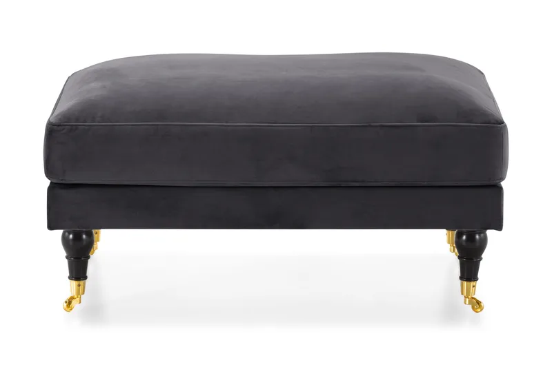 Andrew Fotpall Sammet - Mörkgrå/Mässing - Möbler - Stolar & fåtöljer - Pall & puff - Fotpall