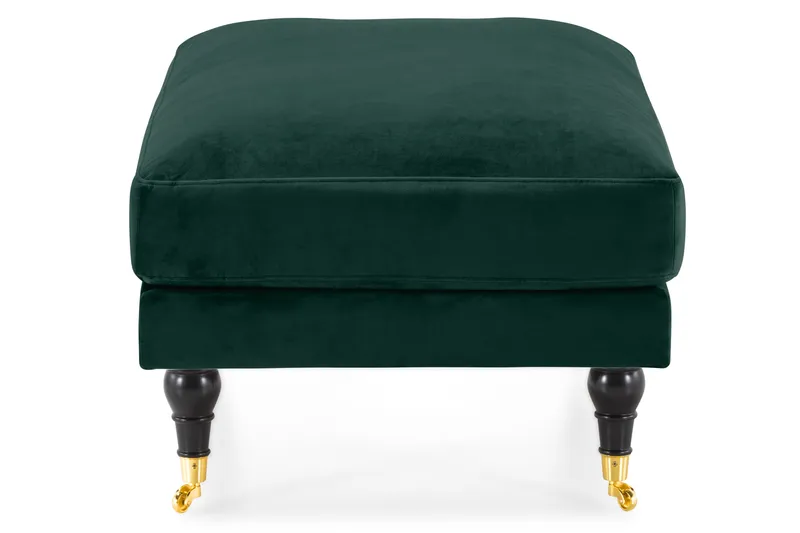 Andrew Fotpall Sammet - Mörkgrön/Mässing - Möbler - Stolar & fåtöljer - Pall & puff - Fotpall