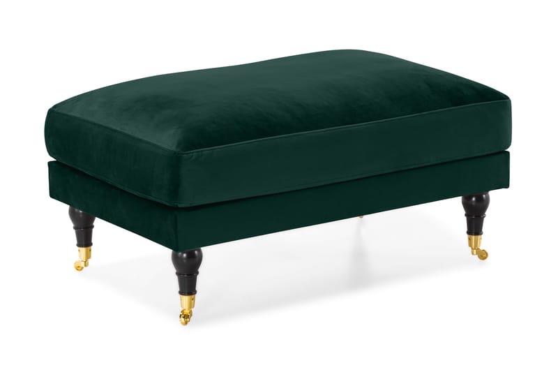 Andrew Fotpall Sammet - Mörkgrön/Mässing - Möbler - Stolar & fåtöljer - Pall & puff - Fotpall
