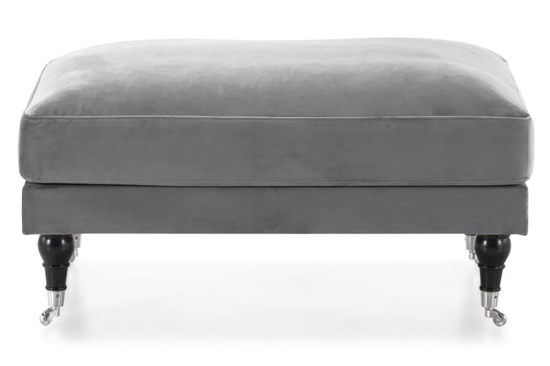 Andrew Fotpall Sammet - Silvergrå/Krom - Möbler - Stolar & fåtöljer - Pall & puff - Fotpall