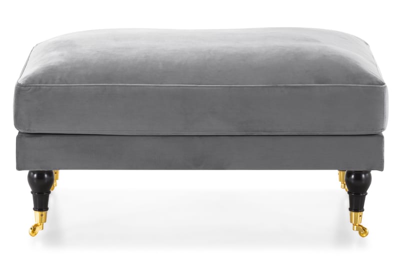 Andrew Fotpall Sammet - Silvergrå/Mässing - Möbler - Stolar & fåtöljer - Pall & puff - Fotpall