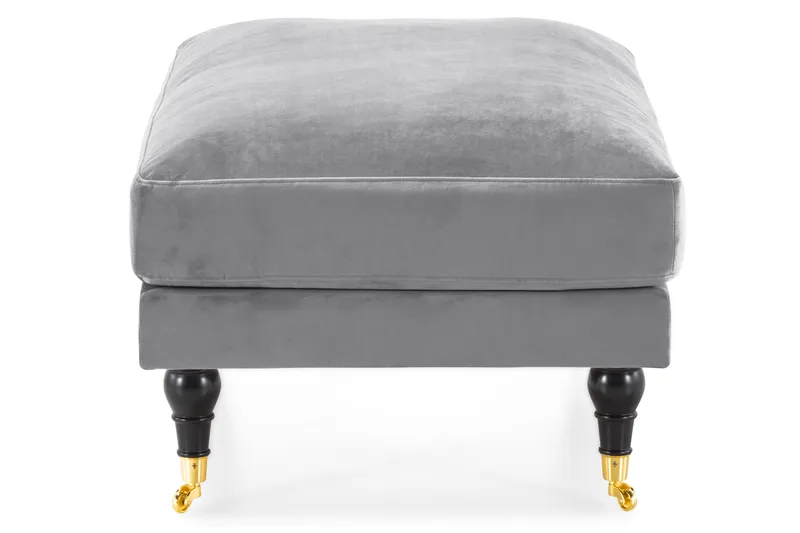 Andrew Fotpall Sammet - Silvergrå/Mässing - Möbler - Stolar & fåtöljer - Pall & puff - Fotpall
