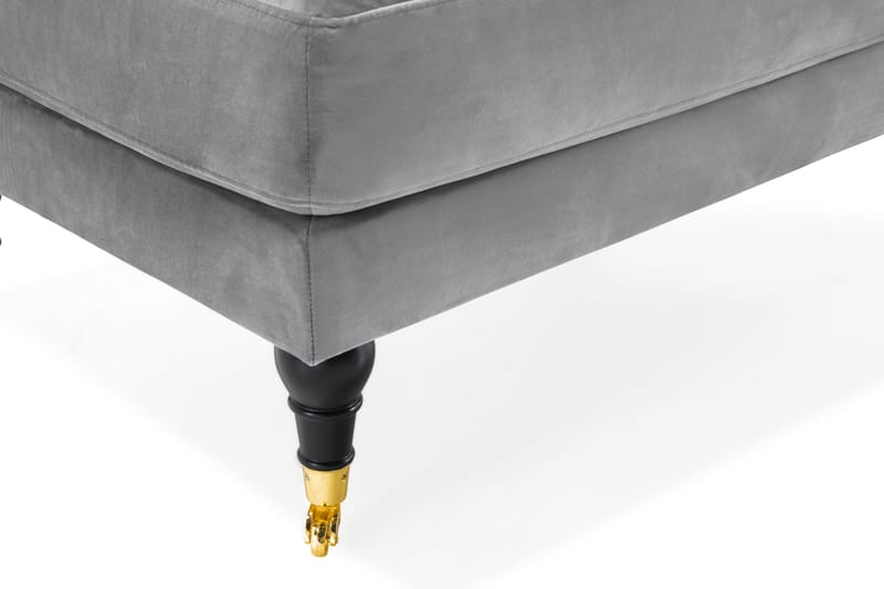 Andrew Fotpall Sammet - Silvergrå/Mässing - Möbler - Stolar & fåtöljer - Pall & puff - Fotpall