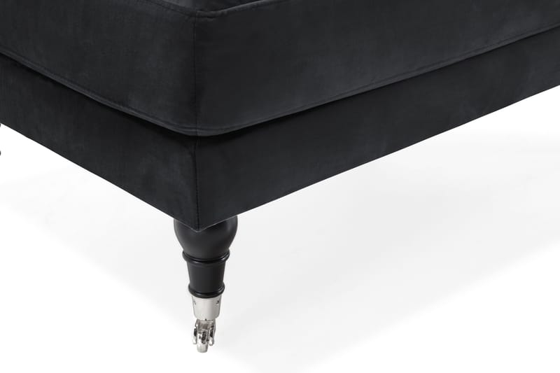 Andrew Fotpall Sammet - Svart/Krom - Möbler - Stolar & fåtöljer - Pall & puff - Fotpall