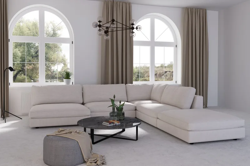 Arken Fotpall - Linnebeige - Möbler - Stolar & fåtöljer - Pall & puff - Fotpall