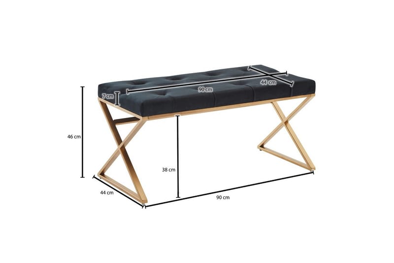 Bänk Wohnling klädd Chesterfield-utseende med sammetsklädsel enkel ram - enkel ram - Möbler - Stolar & fåtöljer - Pall & puff - Fotpall - Chesterfield fotpall