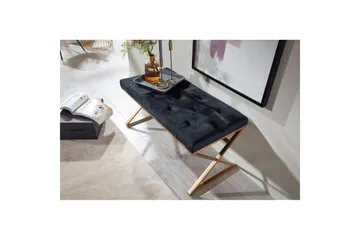 Bänk Wohnling klädd Chesterfield-utseende med sammetsklädsel enkel ram - enkel ram - Möbler - Stolar & fåtöljer - Pall & puff - Fotpall - Chesterfield fotpall