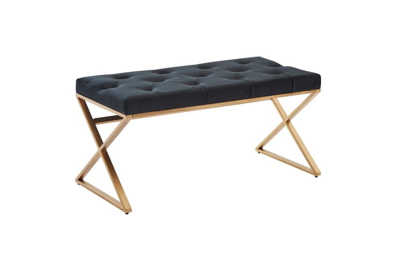 Bänk Wohnling klädd Chesterfield-utseende med sammetsklädsel enkel ram - enkel ram - Möbler - Stolar & fåtöljer - Pall & puff - Fotpall - Chesterfield fotpall