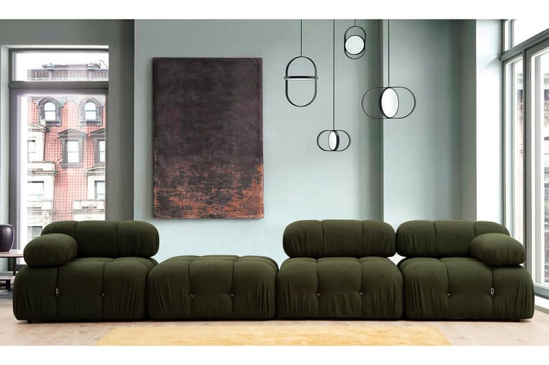 Belgin Fotpallsmodul 95 cm Med Hake - Grön - Möbler - Stolar & fåtöljer - Pall & puff - Fotpall