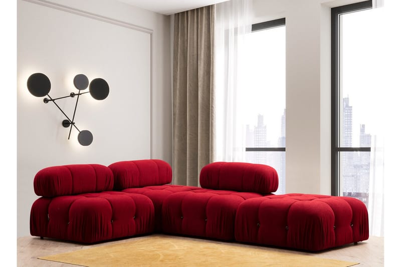 Belgin Fotpallsmodul 95 cm Med Hake - Röd - Möbler - Stolar & fåtöljer - Pall & puff - Fotpall