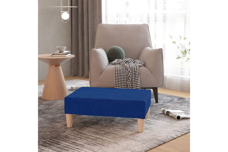 Fotpall blå 78x56x32 cm tyg - Blå - Möbler - Stolar & fåtöljer - Pall & puff - Fotpall