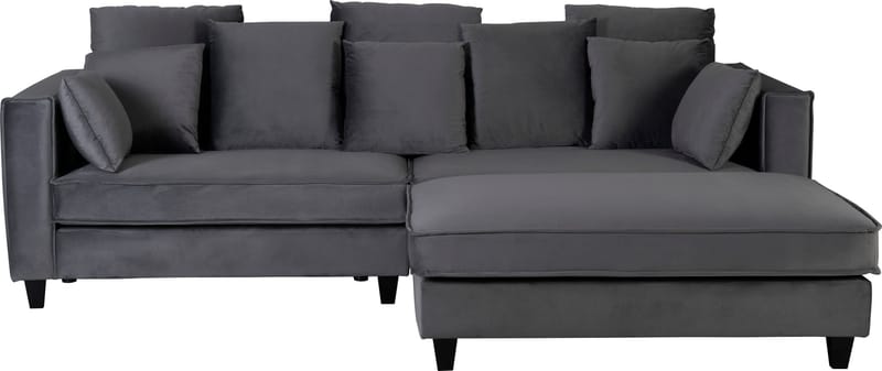 Fotpall Brandy 122x86 cm i Sammet - Mörkgrå - Möbler - Stolar & fåtöljer - Pall & puff - Fotpall