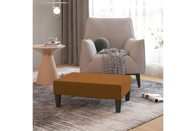 Fotpall brun 78x56x32 cm sammet - Brun - Möbler - Stolar & fåtöljer - Pall & puff - Fotpall