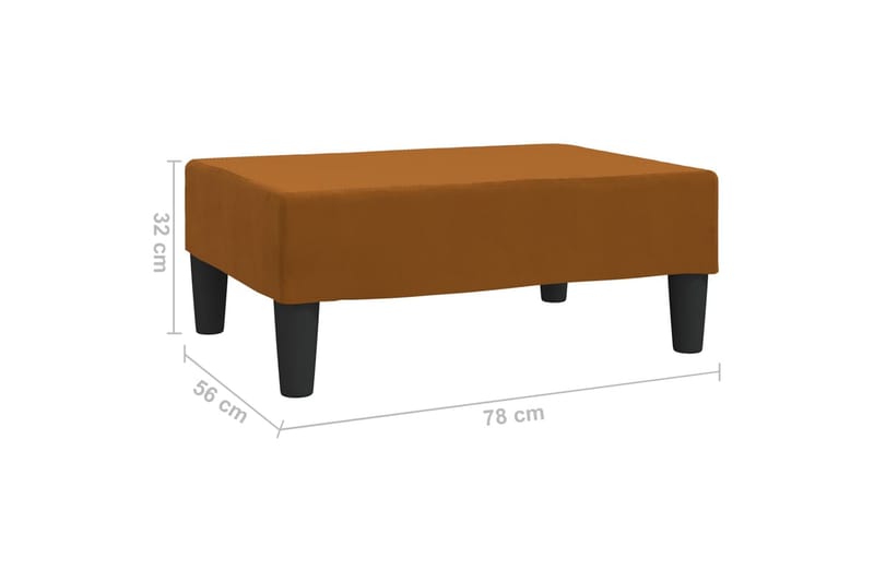 Fotpall brun 78x56x32 cm sammet - Brun - Möbler - Stolar & fåtöljer - Pall & puff - Fotpall