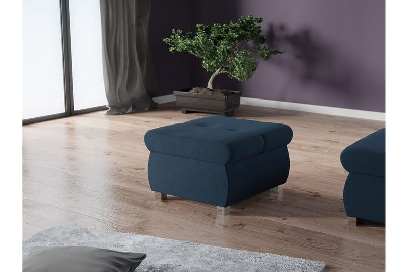 Cerys Fotpall 60 cm - Blå - Möbler - Stolar & fåtöljer - Pall & puff - Fotpall