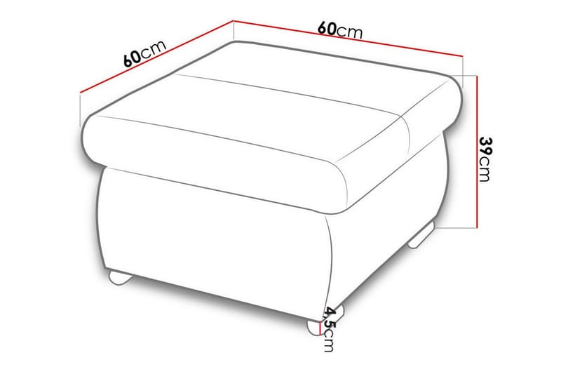 Cerys Fotpall 60 cm - Blå - Möbler - Stolar & fåtöljer - Pall & puff - Fotpall
