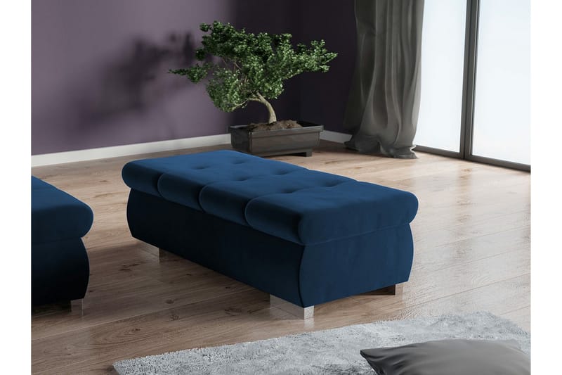 Cerys Fotpall 60 cm - Blå - Möbler - Stolar & fåtöljer - Pall & puff - Fotpall
