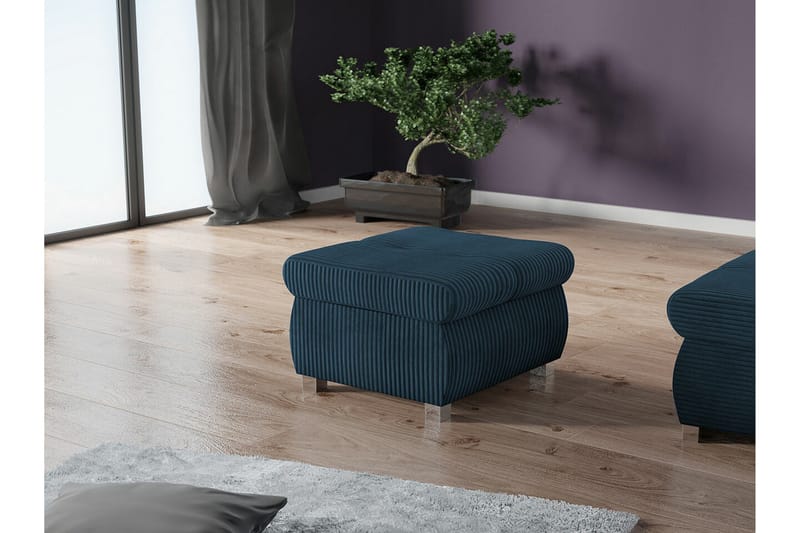 Cerys Fotpall 60 cm - Blå - Möbler - Stolar & fåtöljer - Pall & puff - Fotpall