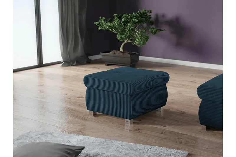 Cerys Fotpall 60 cm - Blå - Möbler - Stolar & fåtöljer - Pall & puff - Fotpall