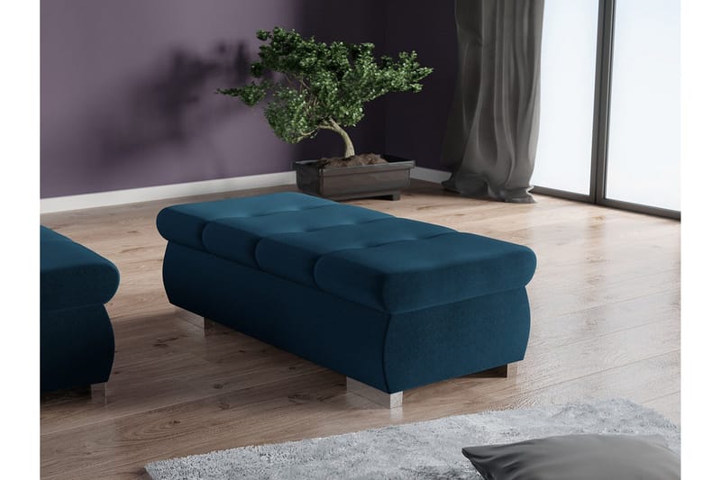 Cerys Fotpall 60 cm - Blå - Möbler - Stolar & fåtöljer - Pall & puff - Fotpall