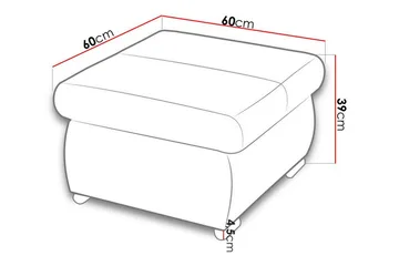 Cerys Fotpall 60 cm - Grå - Möbler - Stolar & fåtöljer - Pall & puff - Fotpall