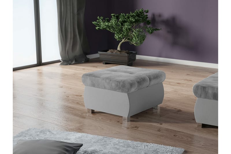 Cerys Fotpall 60 cm - Grå - Möbler - Stolar & fåtöljer - Pall & puff - Fotpall