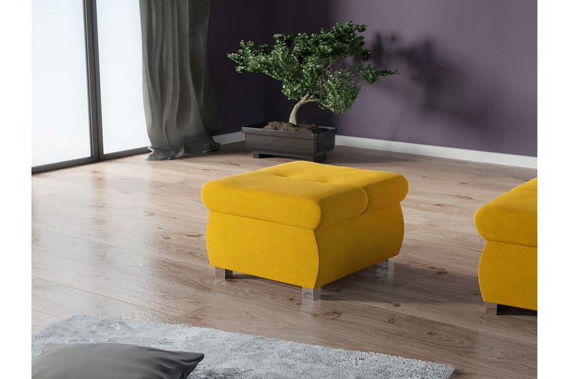 Cerys Fotpall 60 cm - Gul - Möbler - Stolar & fåtöljer - Pall & puff - Fotpall