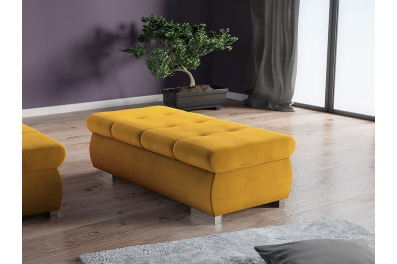 Cerys Fotpall 60 cm - Gul - Möbler - Stolar & fåtöljer - Pall & puff - Fotpall