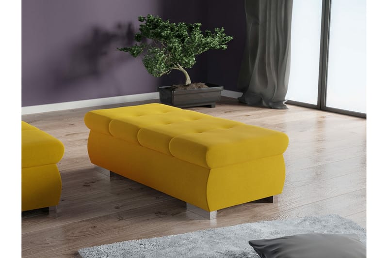 Cerys Fotpall 60 cm - Gul - Möbler - Stolar & fåtöljer - Pall & puff - Fotpall