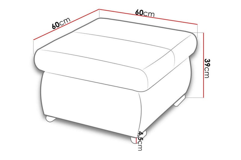 Cerys Fotpall 60 cm - Gul - Möbler - Stolar & fåtöljer - Pall & puff - Fotpall