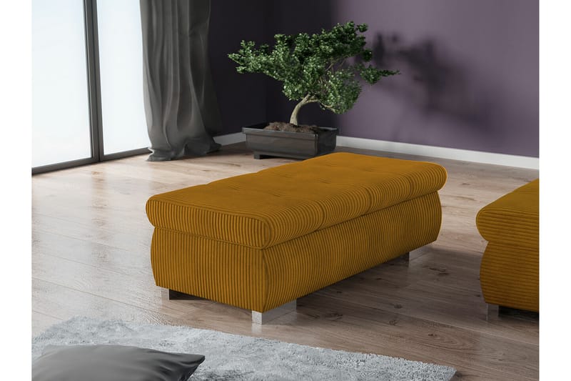 Cerys Fotpall 60 cm - Gul - Möbler - Stolar & fåtöljer - Pall & puff - Fotpall