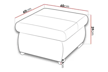 Cerys Fotpall 60 cm - Gul - Möbler - Stolar & fåtöljer - Pall & puff - Fotpall