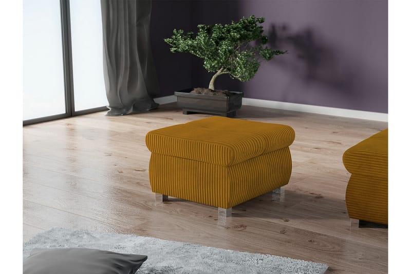 Cerys Fotpall 60 cm - Gul - Möbler - Stolar & fåtöljer - Pall & puff - Fotpall