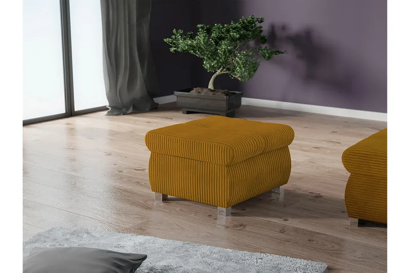 Cerys Fotpall 60 cm - Gul - Möbler - Stolar & fåtöljer - Pall & puff - Fotpall