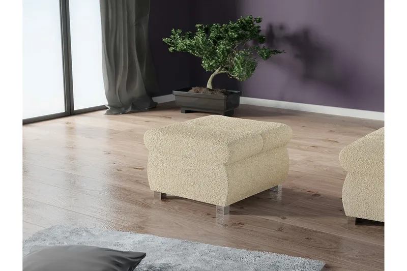 Cerys Fotpall 60 cm - Ljusbrun - Möbler - Stolar & fåtöljer - Pall & puff - Fotpall