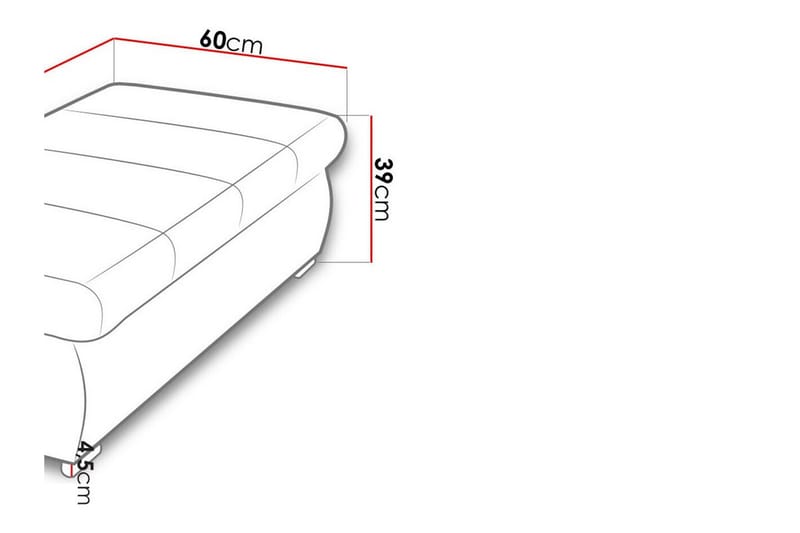 Cerys Fotpall 60 cm - Rosa - Möbler - Stolar & fåtöljer - Pall & puff - Fotpall