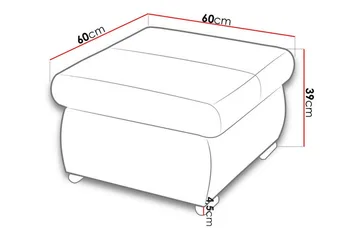 Cerys Fotpall 60 cm - Rosa - Möbler - Stolar & fåtöljer - Pall & puff - Fotpall
