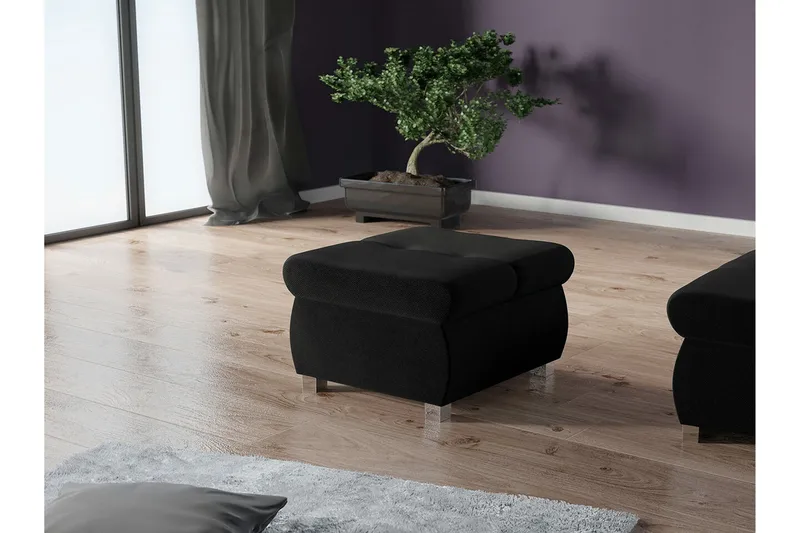 Cerys Fotpall 60 cm - Svart - Möbler - Stolar & fåtöljer - Pall & puff - Fotpall