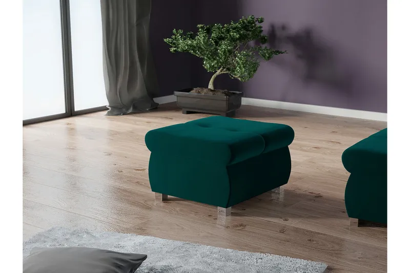 Cerys Fotpall 60 cm - Turkos - Möbler - Stolar & fåtöljer - Pall & puff - Fotpall