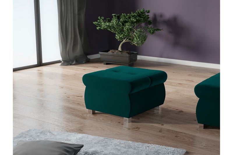 Cerys Fotpall 60 cm - Turkos - Möbler - Stolar & fåtöljer - Pall & puff - Fotpall