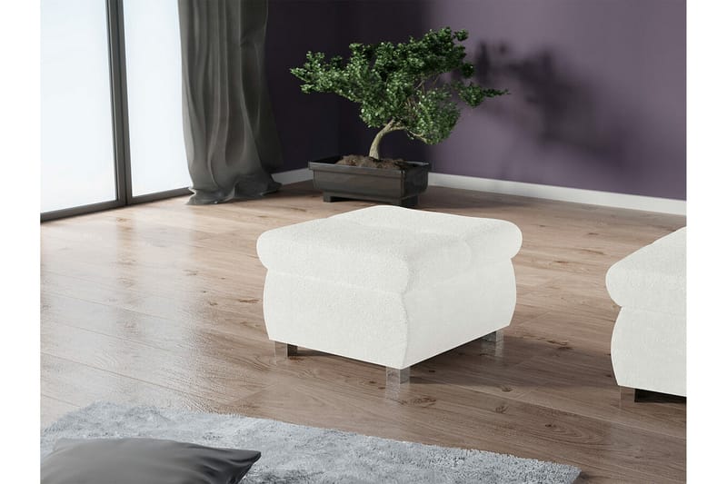 Cerys Fotpall 60 cm - Vit - Möbler - Stolar & fåtöljer - Pall & puff - Fotpall