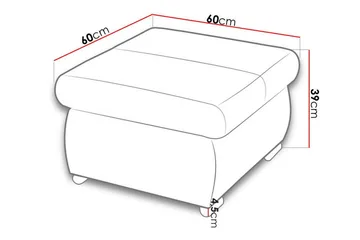 Cerys Fotpall 60 cm - Vit - Möbler - Stolar & fåtöljer - Pall & puff - Fotpall