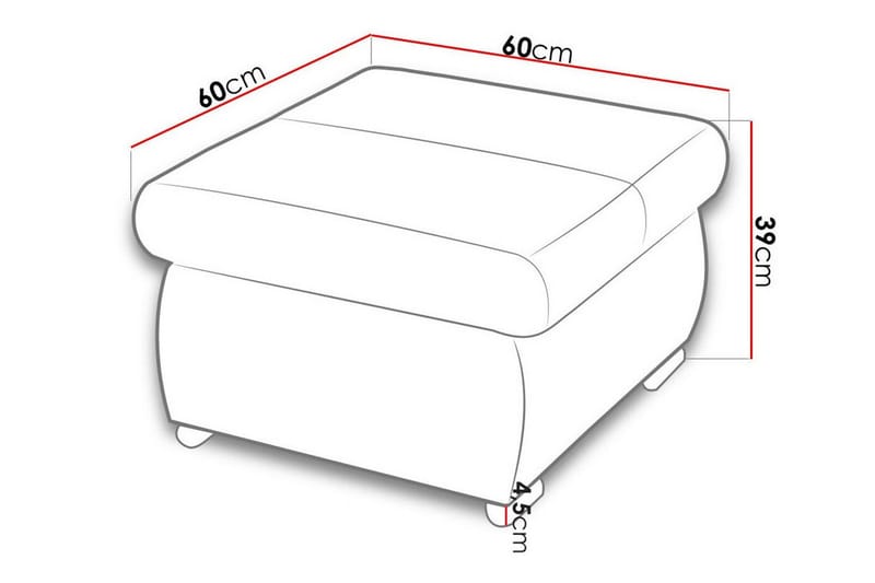 Cerys Fotpall 60 cm - Vit - Möbler - Stolar & fåtöljer - Pall & puff - Fotpall