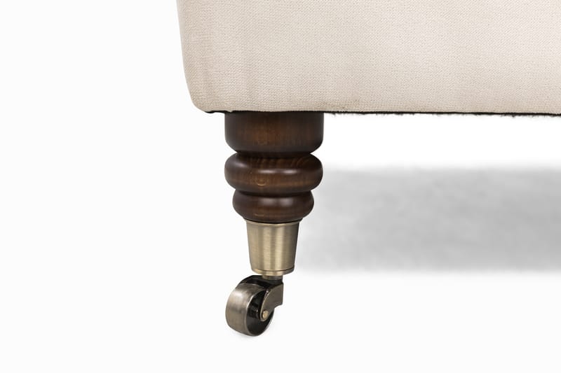 Chesterfield Deluxe Fotpall Fyrkantig 70 cm - Beige Sammet - Möbler - Stolar & fåtöljer - Pall & puff - Fotpall - Chesterfield fotpall