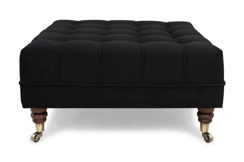 Chesterfield Deluxe Fotpall Fyrkantig 70 cm - Svart Sammet - Möbler - Stolar & fåtöljer - Pall & puff - Fotpall - Chesterfield fotpall