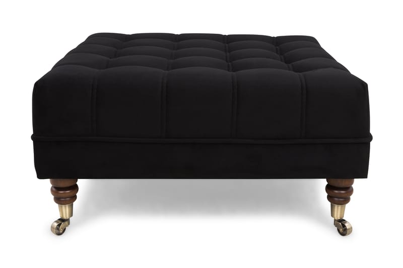 Chesterfield Deluxe Fotpall Fyrkantig 70 cm - Svart Sammet - Chesterfield fotpall - Fotpall