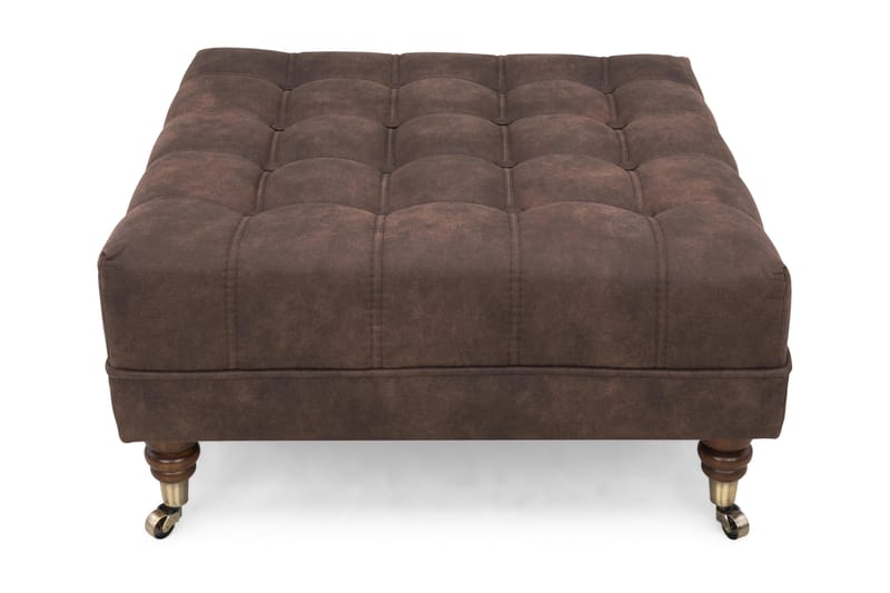 Chesterfield Deluxe Fotpall Fyrkantig 70 cm - Vintage Mörkbrun - Möbler - Stolar & fåtöljer - Pall & puff - Fotpall - Chesterfield fotpall
