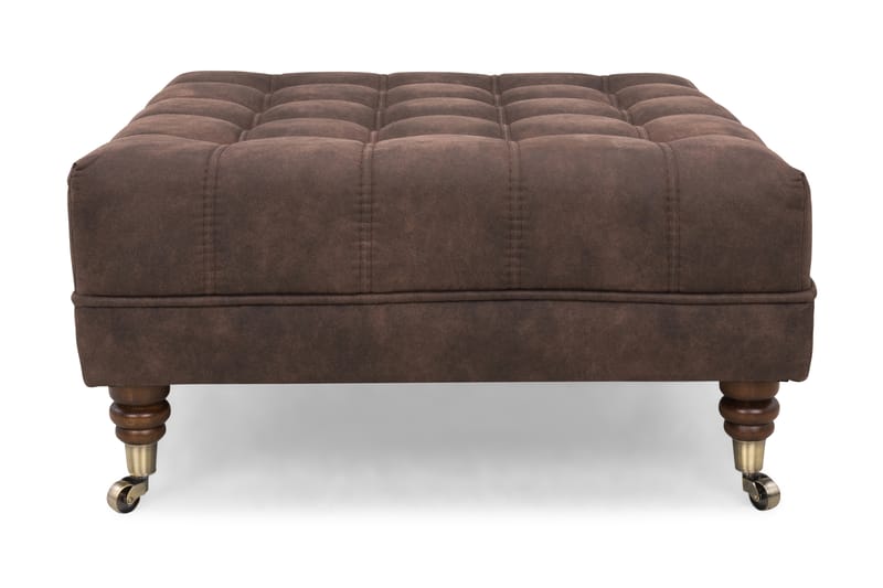 Chesterfield Deluxe Fotpall Fyrkantig 70 cm - Vintage Mörkbrun - Möbler - Stolar & fåtöljer - Pall & puff - Fotpall - Chesterfield fotpall