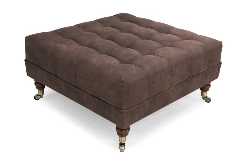 Chesterfield Deluxe Fotpall Fyrkantig 70 cm - Vintage Mörkbrun - Möbler - Stolar & fåtöljer - Pall & puff - Fotpall - Chesterfield fotpall